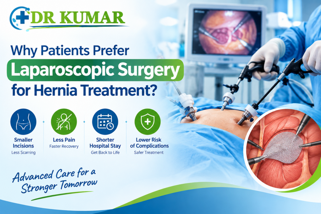 Laparoscopic surgery for hernia treatment